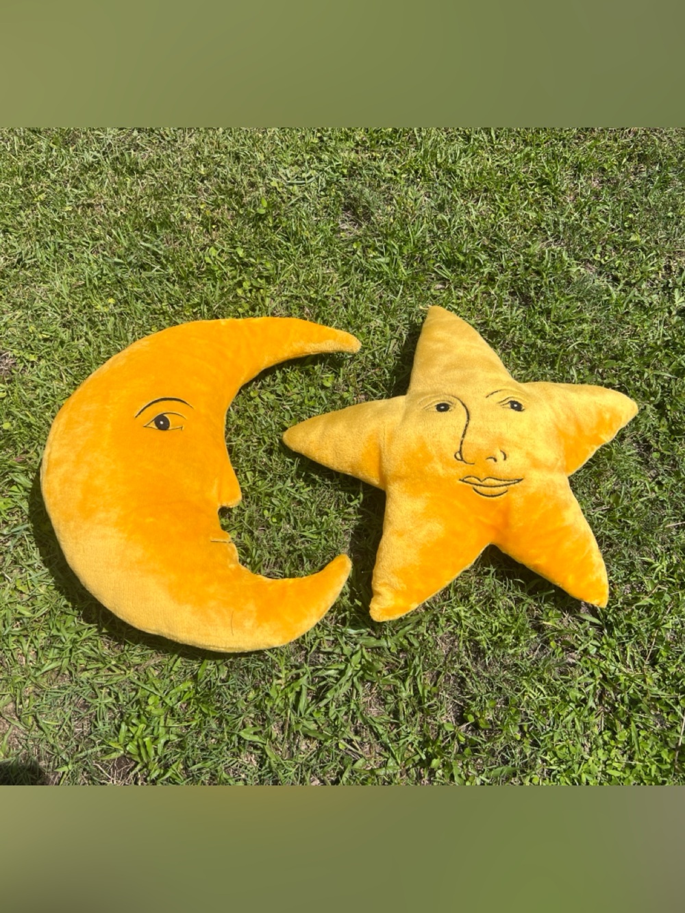 Yellow Moon and Star Decorative Throw Pillows - Brand:
